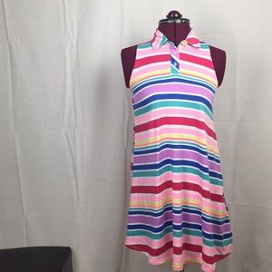Kids Colorful Stripe Button Dress